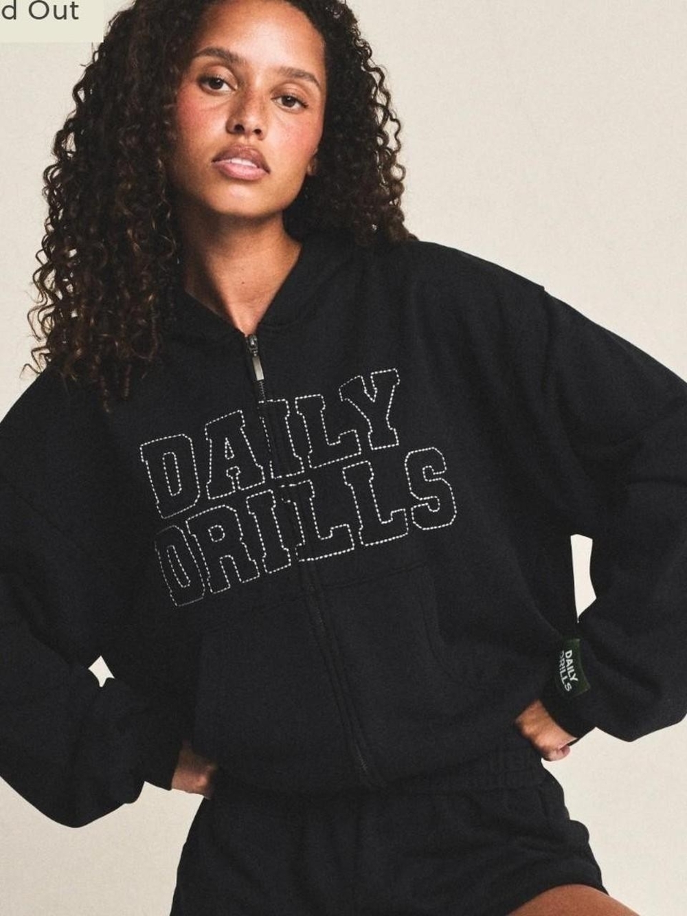 Daily Drills Black Fleece XS/S Embroidered Hoodie
